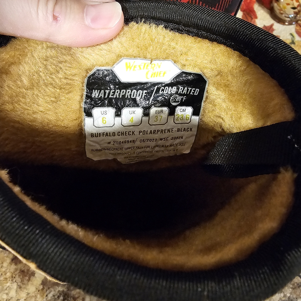 Western Chief Black and Red Plaid Winter Boots - Picture 4 of 4